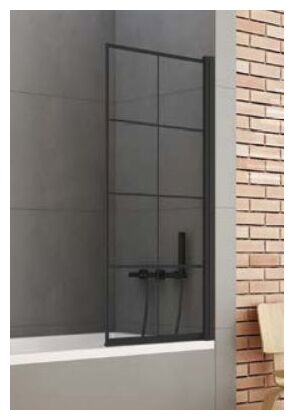 new trendy new soleo black parawan nawannowy.wzór kratka szkło czyste 6mm 90x140 (p-0048) 