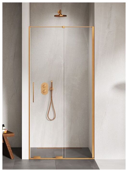 New Trendy Smart Copper Brushed Drzwi Wnękowe Pojedyncze. Szkło 8MM 130x200 (Exk-7646)