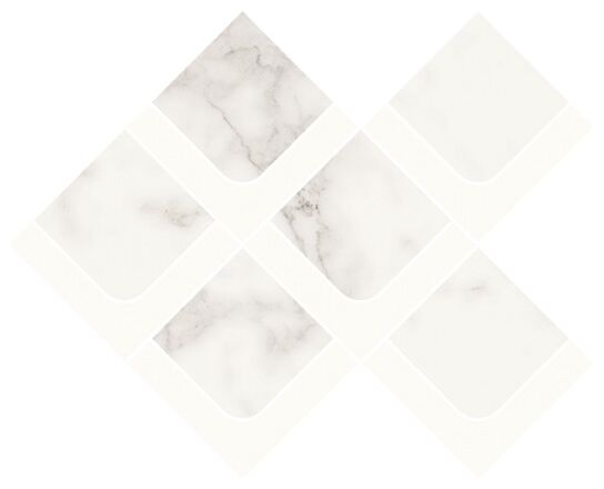 opoczno silver wish white satin mozaika 29.7x37.2 