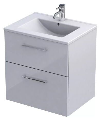 oristo geo zestaw łazienkowy (szafka wisząca+ umywalka 60cm) biały połysk 