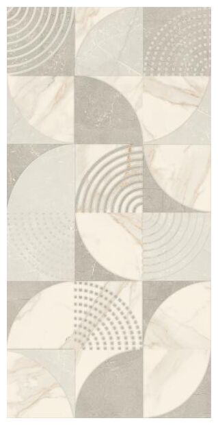 Błyszcząca płytka Hope Grey dekor 30x60 z geometrycznym wzorem w odcieniach szarości