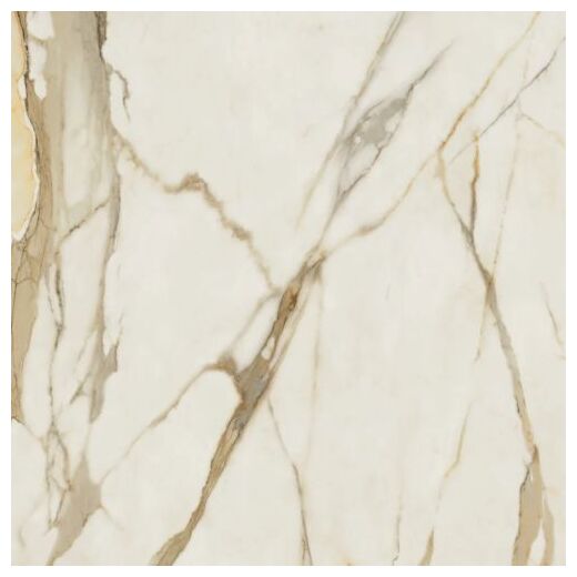 Warm Wind Gold gres poler rektyfikowany 119,8x119,8 z imitacją marmuru w złocistych odcieniach