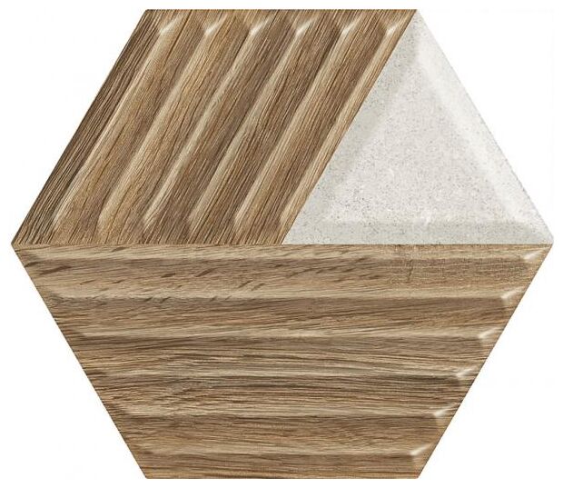 paradyż woodskin mix heksagon c str płytka ścienna 17.1x19.8 - zdjęcie główne