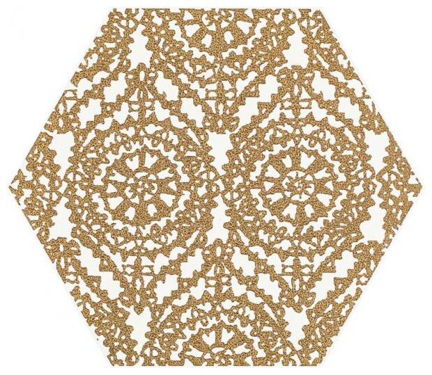 paradyż shiny lines gold a heksagon dekor 17.1x19.8 - zdjęcie główne