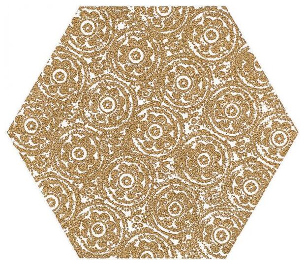 paradyż shiny lines gold f heksagon dekor 17.1x19.8 - zdjęcie główne