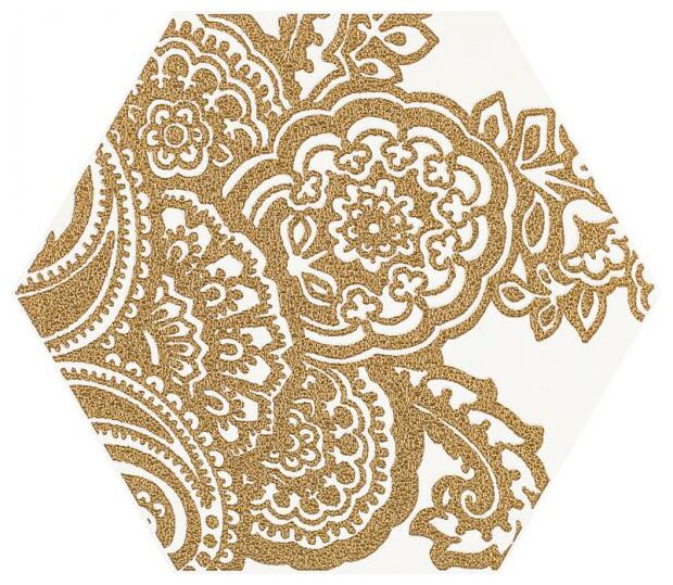 paradyż shiny lines gold b heksagon dekor 17.1x19.8 - zdjęcie główne