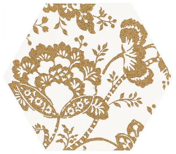 paradyż shiny lines gold c heksagon dekor 17.1x19.8 - zdjęcie główne