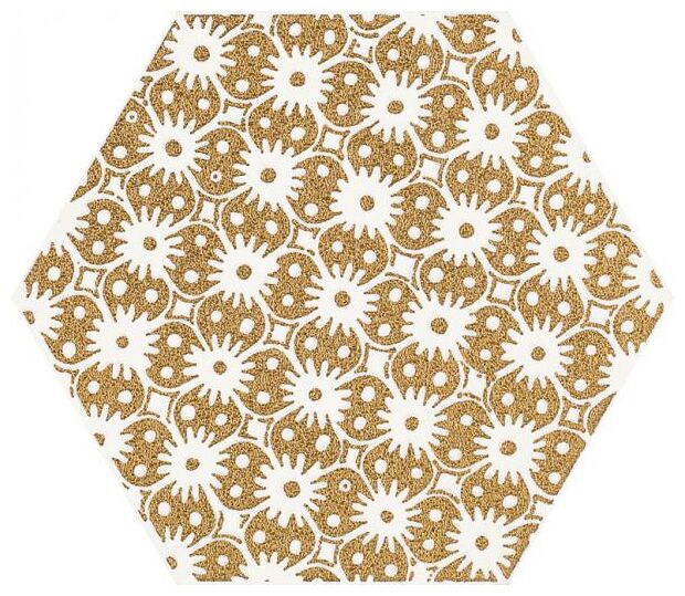 paradyż shiny lines gold d heksagon dekor 17.1x19.8 - zdjęcie główne