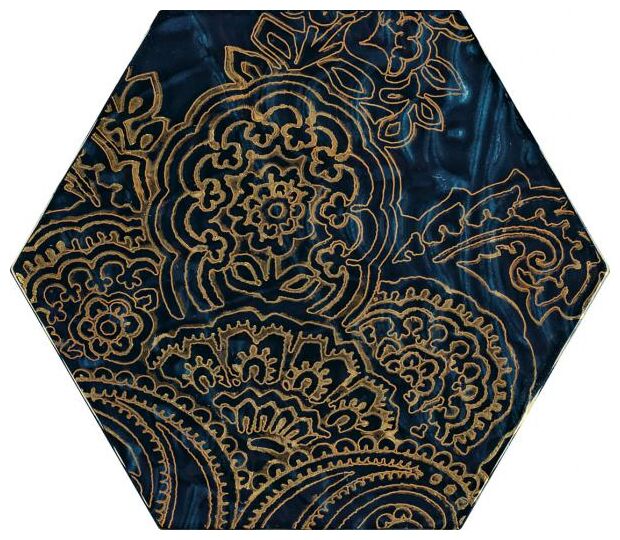 paradyż urban colours blue b heksagon dekor szklany 17.1x19.8 - zdjęcie główne