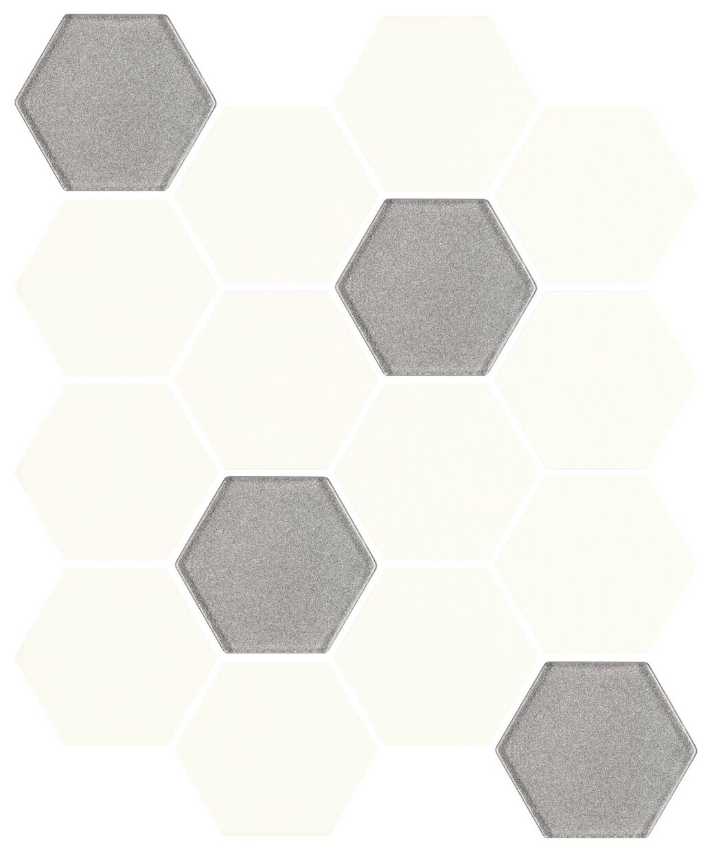 paradyż bianco hexagon mix uniwersalna mozaika gres 22x25.5 - zdjęcie główne