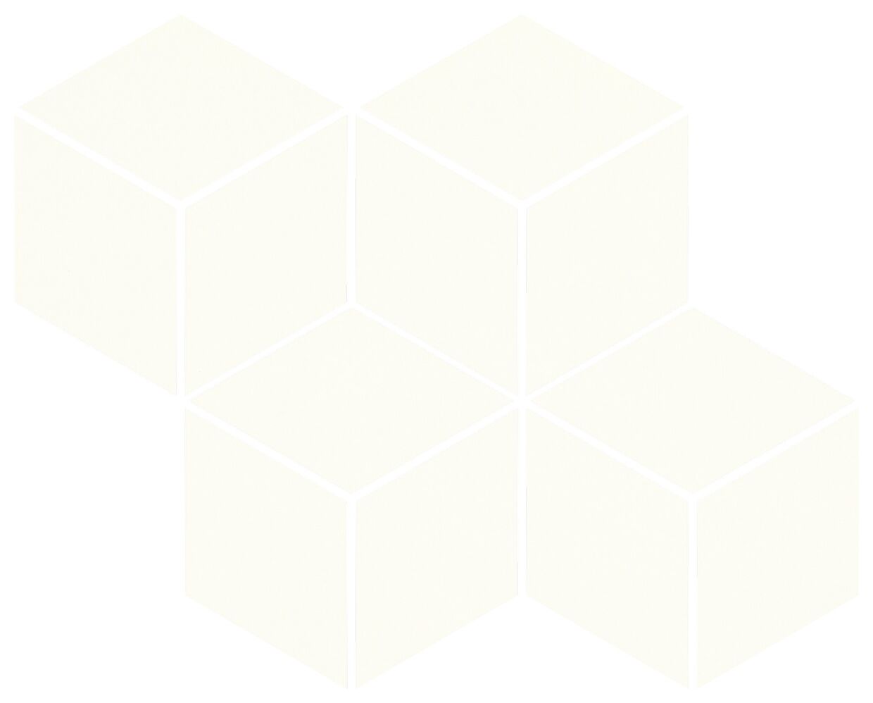 paradyż bianco romb hexagon uniwersalna mozaika gres 20.4x23.8 - zdjęcie główne