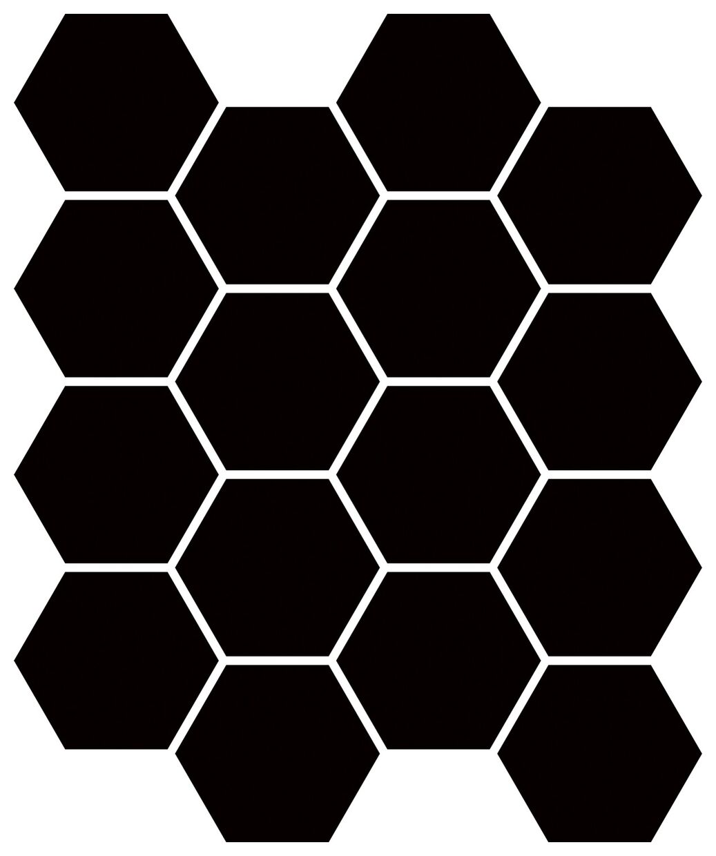 paradyż nero hexagon uniwersalna mozaika gres 22x25.5 - zdjęcie główne