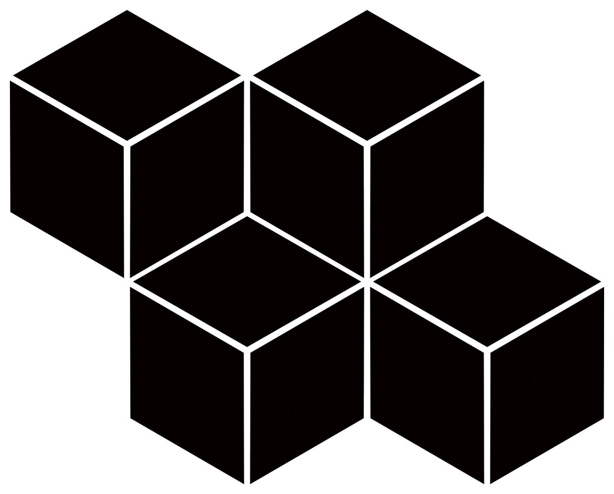 paradyż nero romb hexagon uniwersalna mozaika gres 20.4x23.8 - zdjęcie główne