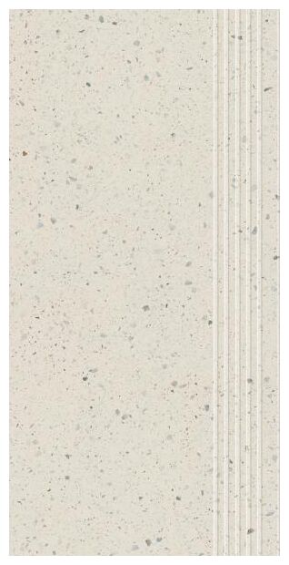 Stopnica Macroside Bianco 29,8x59,8 o kremowej matowej powierzchni z nacięciami