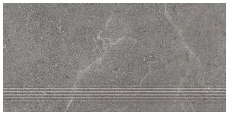Paradyż Archicross Concrete Grey stopnica prasowana 29.8x59.8x0.8 - stopnica gresowa kamieniopodobna