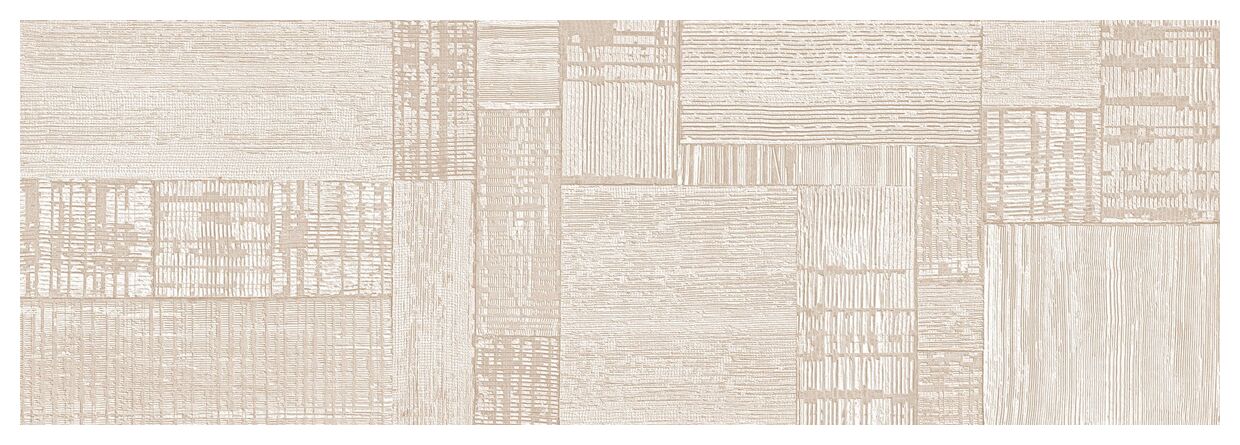 Beżowa płytka Salines Bone dekor 33,3x100 z efektem 3D i geometrycznymi wzorami