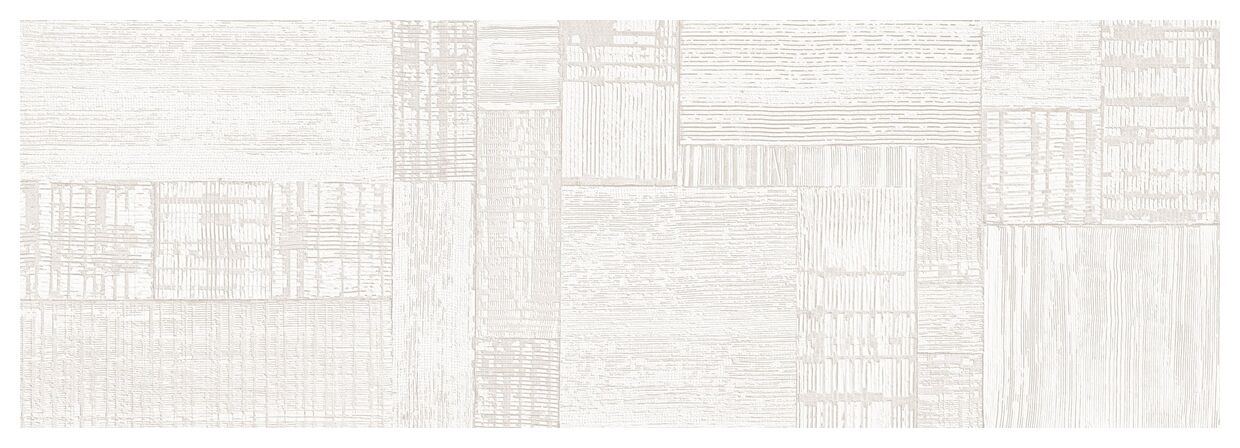 Biała płytka Salines White dekor 33,3x100 z geometrycznym strukturalnym wzorem na matowej powierzchni