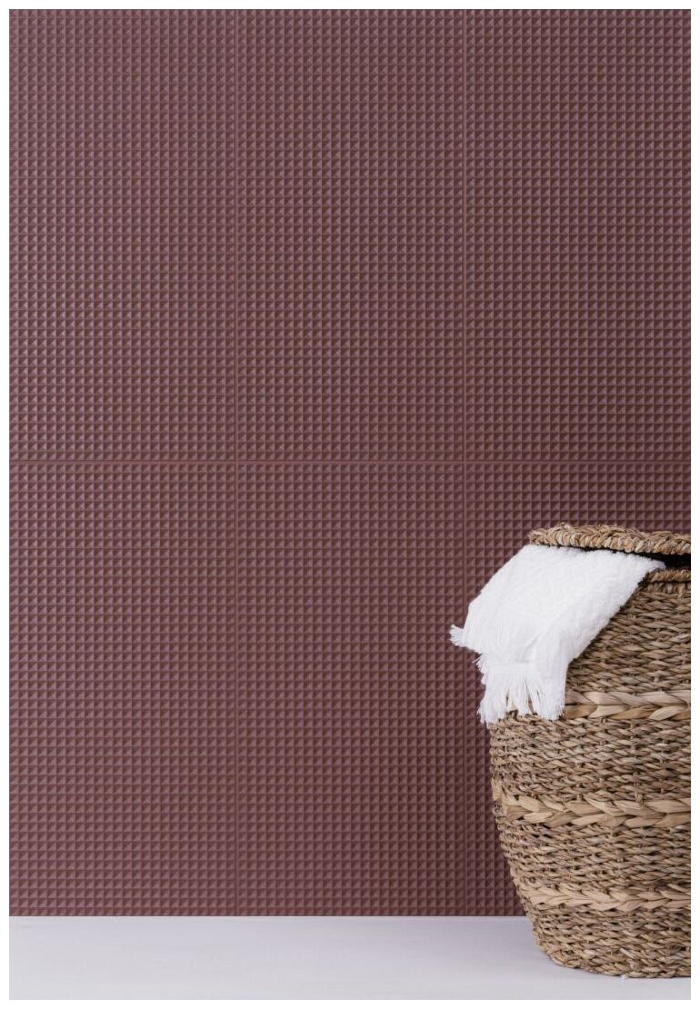 Peronda (wyprzedaż) Pique Waffle Bordeaux płytka ścienna 20x40 (31064) - czerwona glazura strukturalna - zdjęcie nr: 3