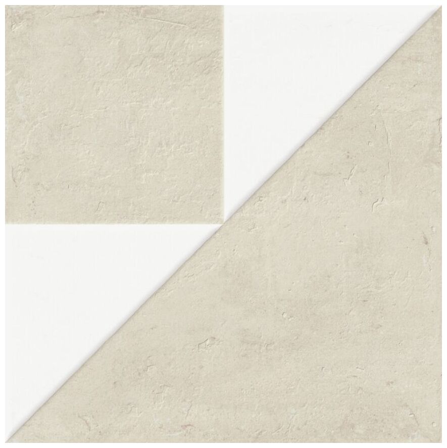 Peronda Kora White Decor White LT gres 22.3x22.3 (43733) - duży gres łazienkowy i kuchenny