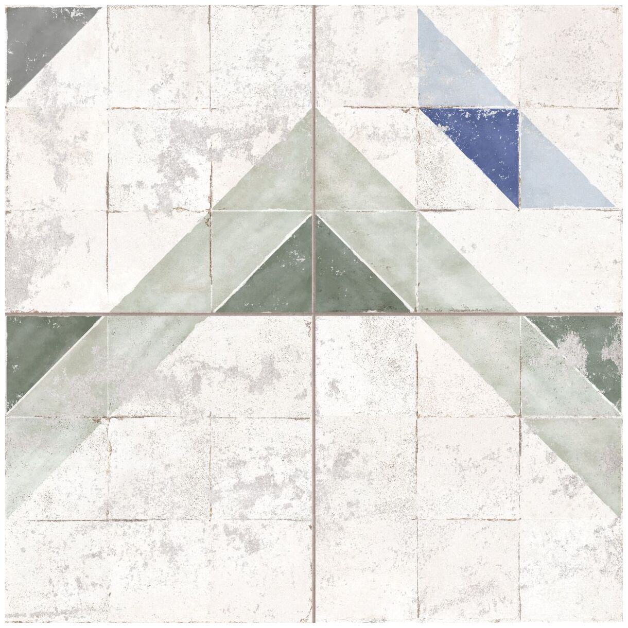 Duzy matowy gres hiszpański FS Marais z geometrycznym wzorem w odcieniach bieli i bezu - zdjęcie nr: 4