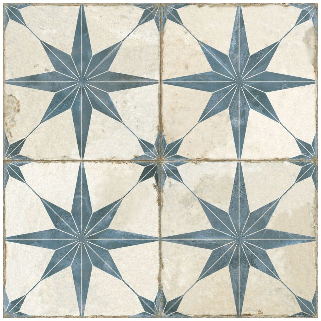 FS Star Blue płytka podłogowa z niebieskim geometrycznym wzorem na matowym tle 45x45 cm - zdjďż˝cie nr: 4