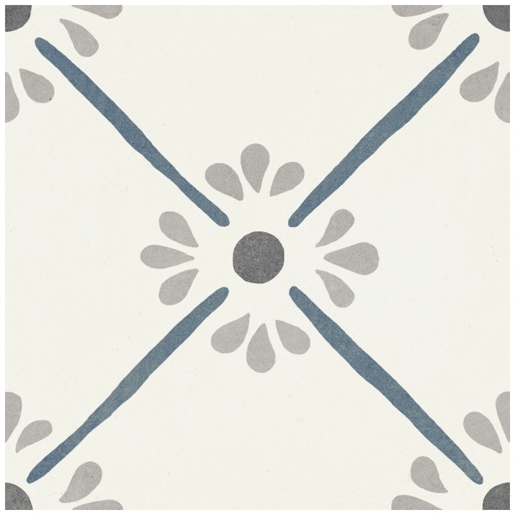 peronda provenza blue flower gres 22.3x22.3 (37787) - zdjęcie główne