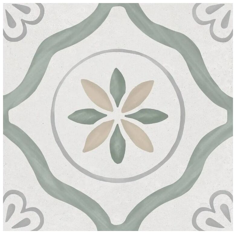 Peronda (wyprzedaż) Sirocco Green Petals gres 22.3x22.3 (36157) - hiszpański gres podłogowy - zdjęcie nr: 4