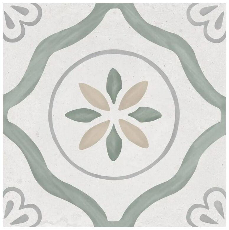 Peronda (wyprzedaż) Sirocco Green Petals gres 22.3x22.3 (36157) - hiszpański gres podłogowy - zdjęcie nr: 5