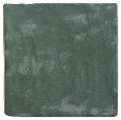 Błyszcząca zielona płytka Riad Green 10x10 cm z nieregularnymi tonalnymi przebarwieniami - zdjęcie nr: 2