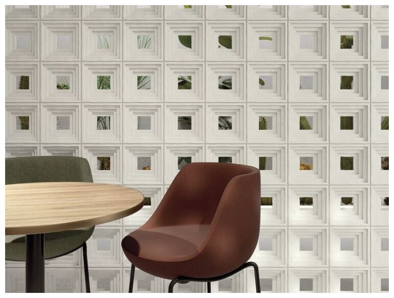 Matowa ryflowana płytka ścienna Pique Cloth White 19,8x19,8 z subtelną strukturą linii - zdjęcie nr: 3