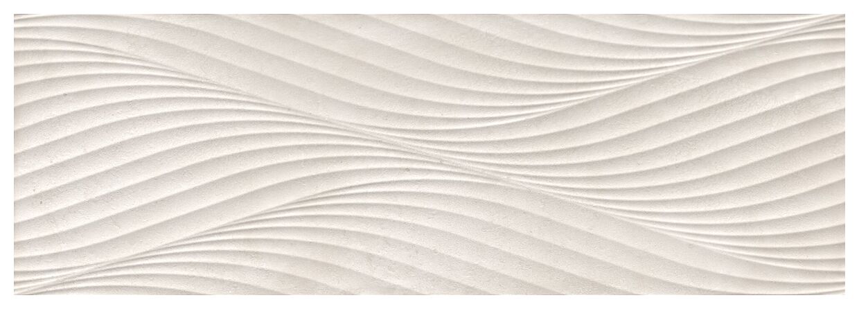 Matowa płytka Salines Silver Waves z falistym wzorem w jasnym odcieniu 33,3x100