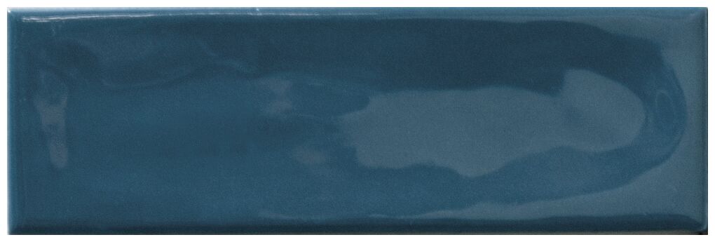 Błyszcząca płytka ścienna Glint Blue Glossy o niebieskiej barwie i wzorze małej cegiełki