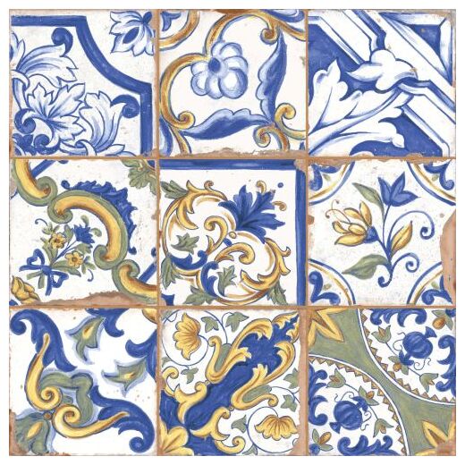 Płytka FS Amalfi LT z wzorem patchworkowym w kolorach niebieskim żółtym i zielonym - zdjęcie nr: 2