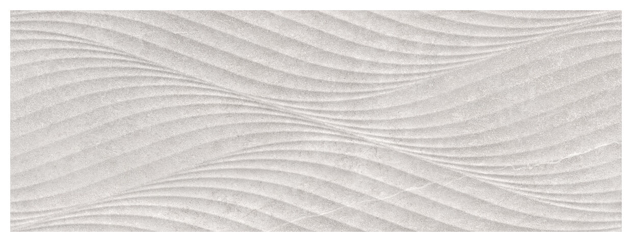 Matowa płytka Nature Silver dekor 32x90 o subtelnych falach i srebrzysto-szarej tonacji