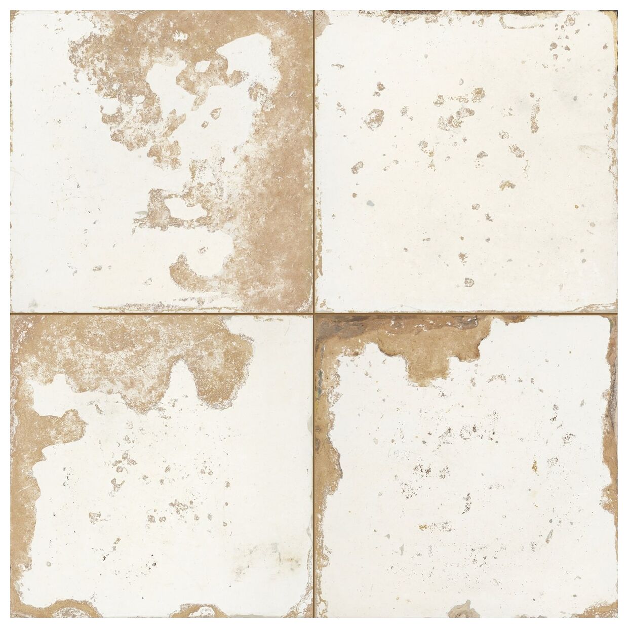 Duża płytka FS Heritage White LT z efektem postarzenia w bieli i ciepłych brązach