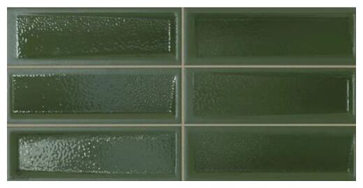 Zielona glazura Levels Green 20x40 o satynowej powierzchni i fakturze cegiełki - zdjęcie nr: 2