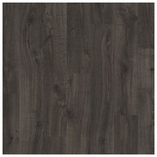 Ciemny panel podłogowy Eligna Dab Newcastle z wyraźnym rysunkiem słojów i sęków drewna