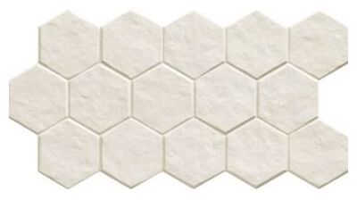 Biały gres geometryczny Muse White HEX w heksagonalnym kształcie z matową cieniowaną powierzchnią - zdjęcie nr: 2