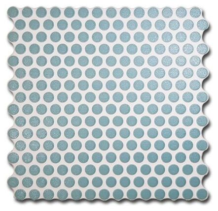 Mozaika Penny Ocean 31x31 o okrągłych elementach w odcieniach błękitu z delikatnym połyskiem - zdjęcie nr: 2