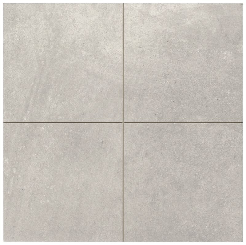 Duża płytka Skyros Gris 44x44 w jasnoszarym odcieniu z matową, jednolitą powierzchnią bez wzorów