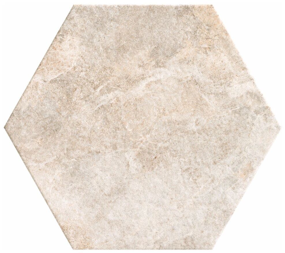Heksagonalny gres Arlet White 48,5x56 cm w odcieniach beżu i szarości z matową powierzchnią