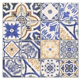 Wyrazisty patchworkowy wzór gresu Medes gres 44x44 w odcieniach niebieskiego i szarości - zdjęcie nr: 2