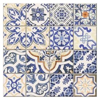 Wyrazisty patchworkowy wzór gresu Medes gres 44x44 w odcieniach niebieskiego i szarości - zdjęcie nr: 4