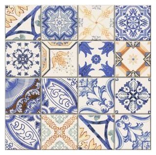 Wyrazisty patchworkowy wzór gresu Medes gres 44x44 w odcieniach niebieskiego i szarości - zdjęcie nr: 5