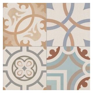 Patchwork gres 44x44 z matową powierzchnią i wzorami geometrycznymi w stonowanych kolorach - zdjęcie nr: 2