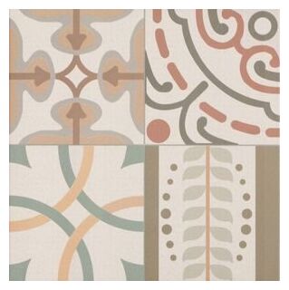 Patchwork gres 44x44 z matową powierzchnią i wzorami geometrycznymi w stonowanych kolorach - zdjęcie nr: 3