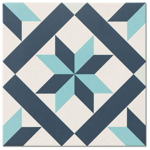 realonda hanoi star blue decor gres 33x33 