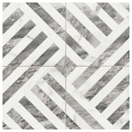 Gatsby Grey gres 44x44 o geometrycznym wzorze w odcieniach szarości i bieli - zdjďż˝cie nr: 2