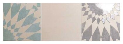 Hiszpański gres podłogowy Meknes 15x45 w odcieniach szarości beżu i błękitu z geometrycznym wzorem