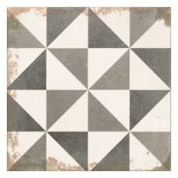 Matowa płytka Antique Triangle 33x33 z geometrycznym wzorem trójkątów w szarościach i bieli - zdjęcie nr: 2